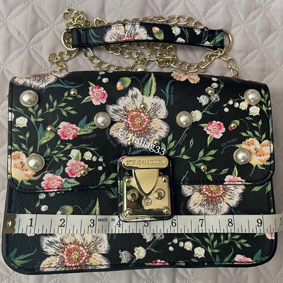 STEVE MADDEN Purse BSOPHIA $78 Flowers Pearl Beaded Handbag Multicolor NWOT - Picture 4 of 16